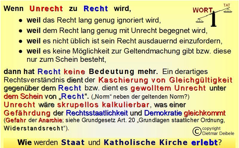 Wenn Unrecht zu Recht wird ..., Kirche, Mobbing